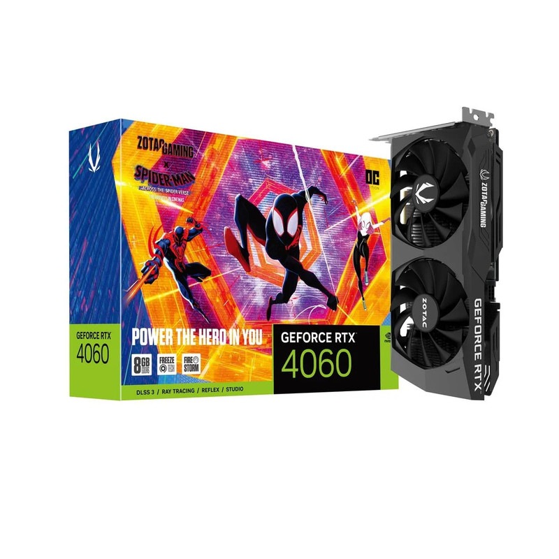 Zotac Gaming GeForce RTX 4060 Twin Edge OC Spider-Man™: Across the Spider-Verse Bundle 8GB GDDR6 Graphics Card ZT-D40600P-10SMP - كرت الشاشة